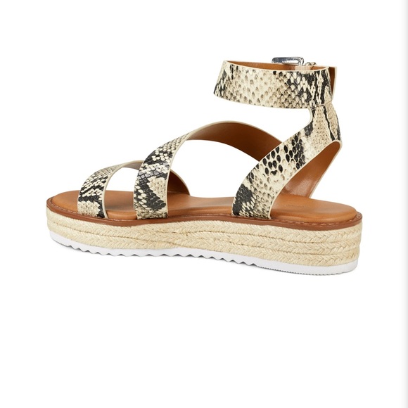 Nine West snake print wedge espadrille sandals - Picture 3 of 9